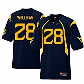 West Virginia Mountaineers 28 Elijah Wellman Navy College Football Jersey Dzhi,baseball caps,new era cap wholesale,wholesale hats